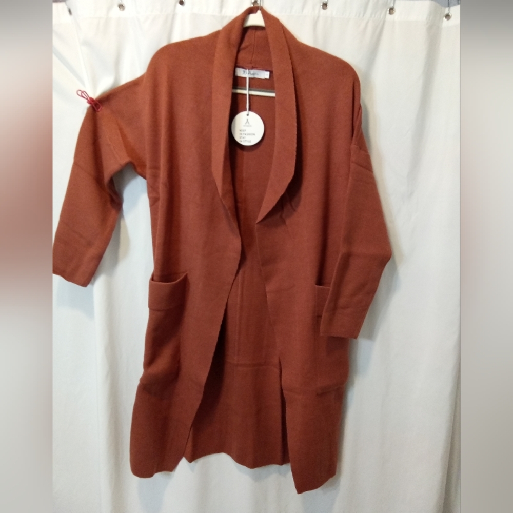 NWT Open Cardigan Blazer Suit Jacket Coat Sweater Wrap 👜 Pockets Layering Color